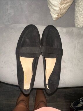 Old Navy Black Suede Penny Loafers
